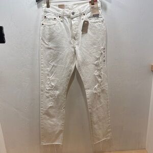 Levi's 501 Original High Rise Straight Leg Button fly Raw Hem Classic Jeans